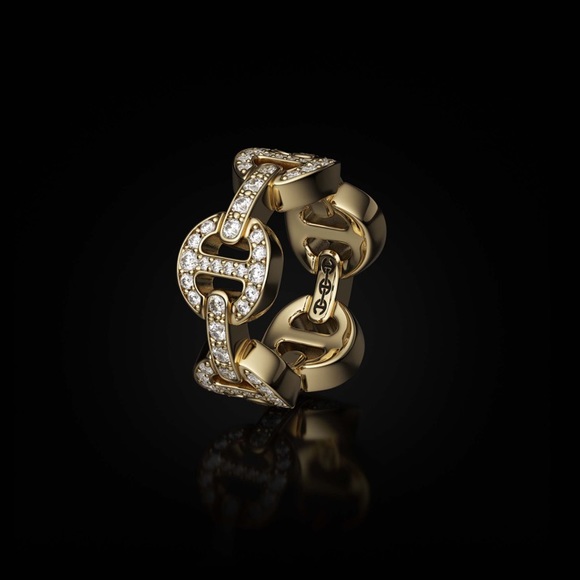 Hoorsenbuhs Classic Tri-Link Antiquated Ring - Picture 6 of 6